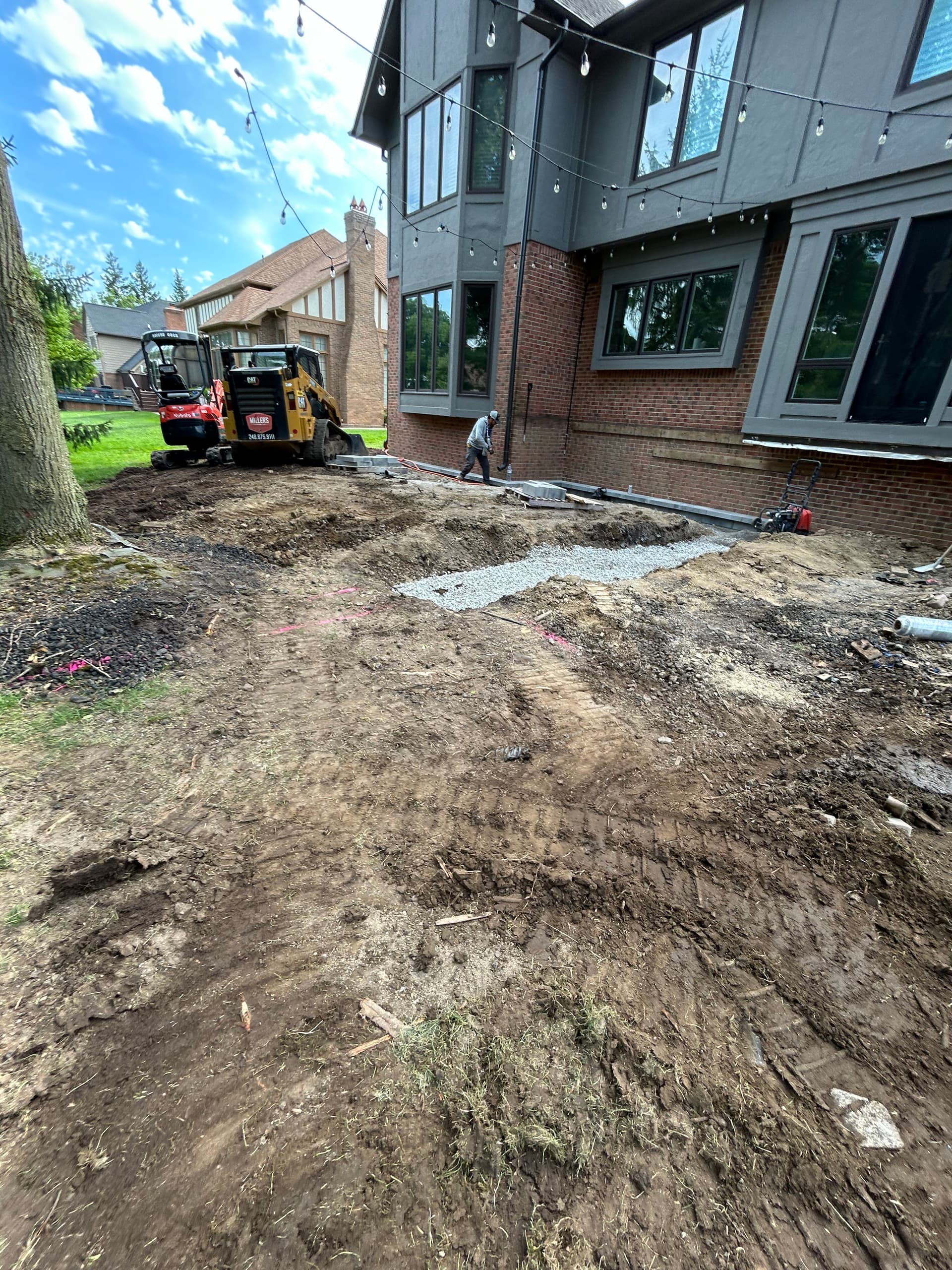 Full Backyard Outdoor Living Build Underway in Troy