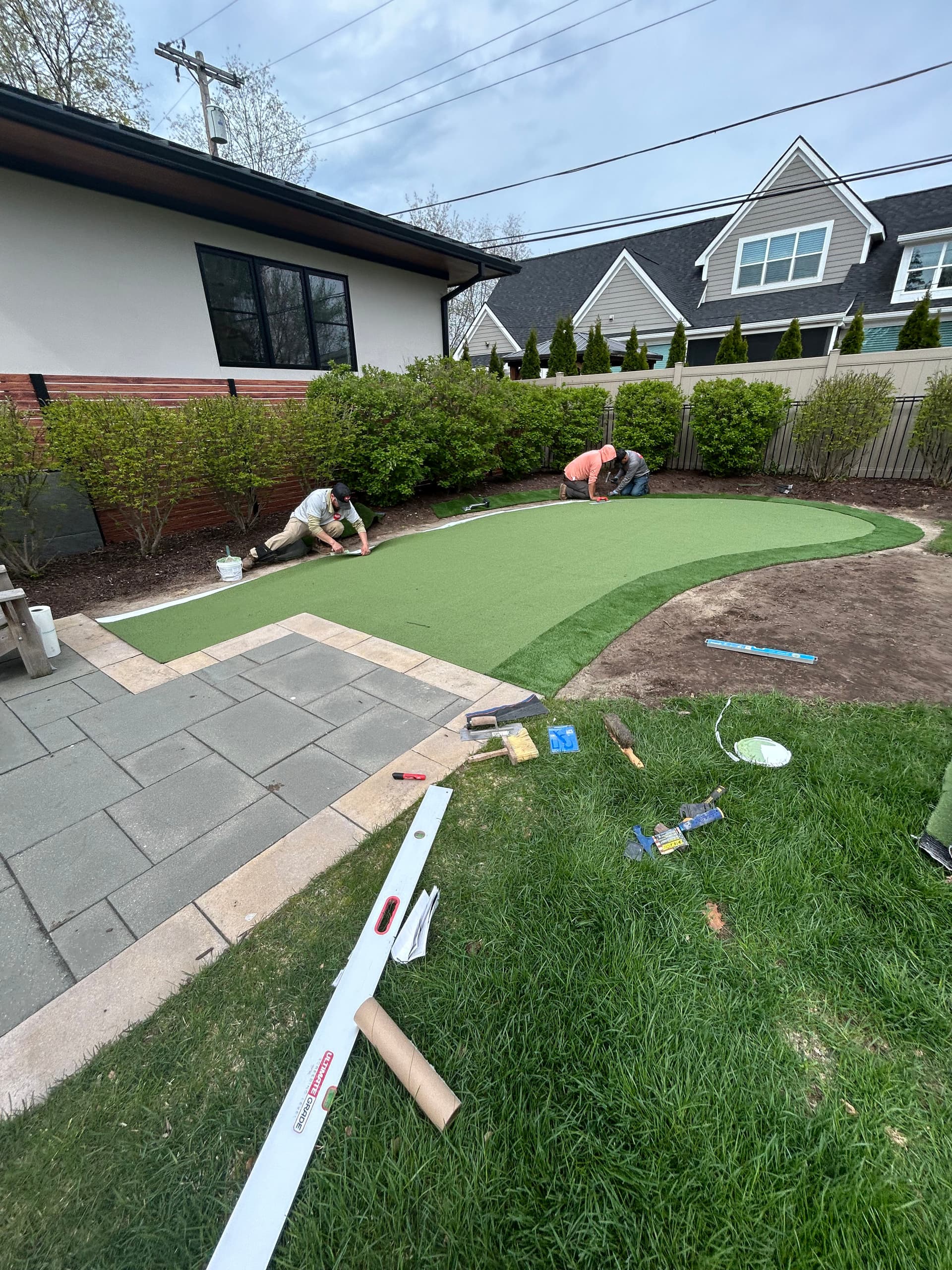 Gallery photos for Custom putting green and landscape lighting built for real backyard fun: Image #2
