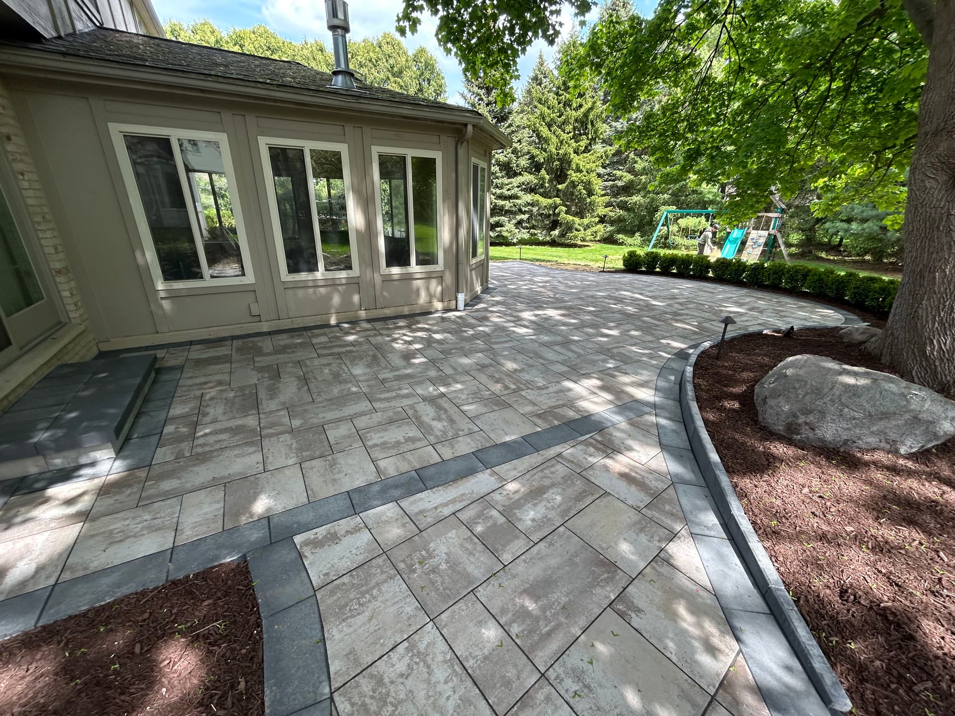 Large Paver Patio and Walkway Built for Day and Night Use image