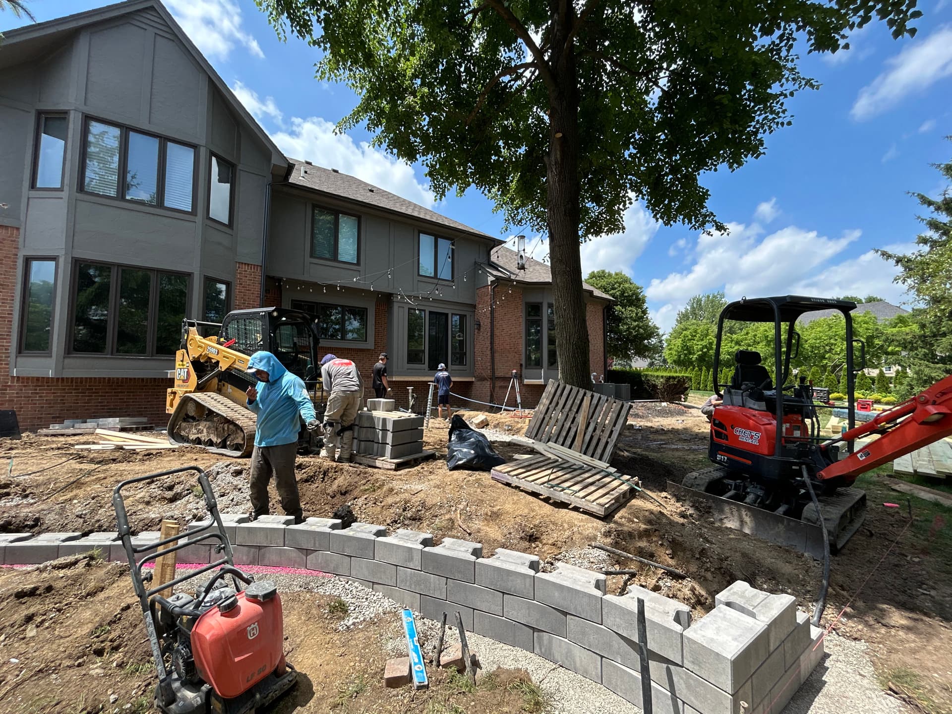 Full Backyard Outdoor Living Build Underway in Troy