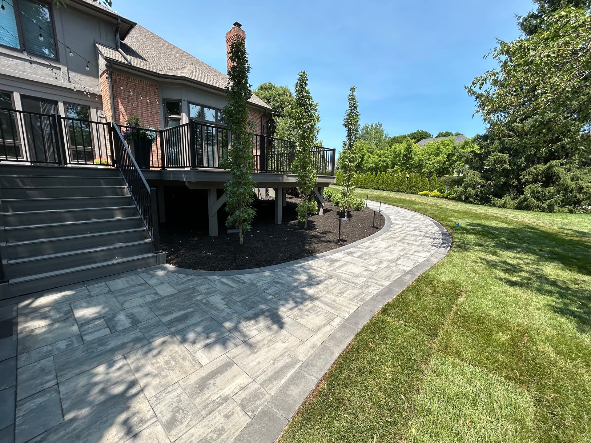 Gallery photos for Full Backyard Overhaul with Pavers, Retaining Walls, and Landscaping in Troy: Image #1
