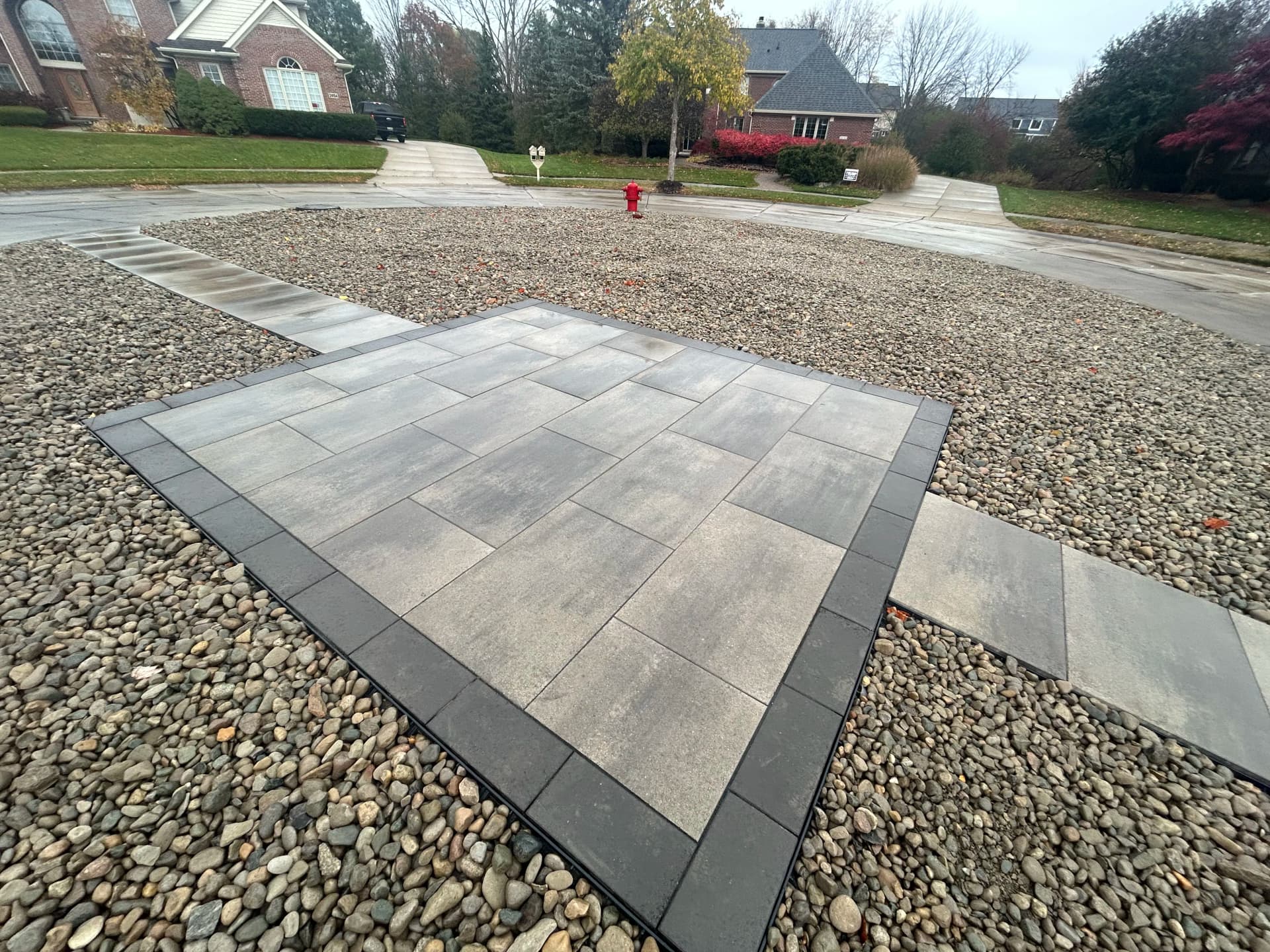 Paver Patio and Walkway Added to Broadmoor Park Island in Novi image