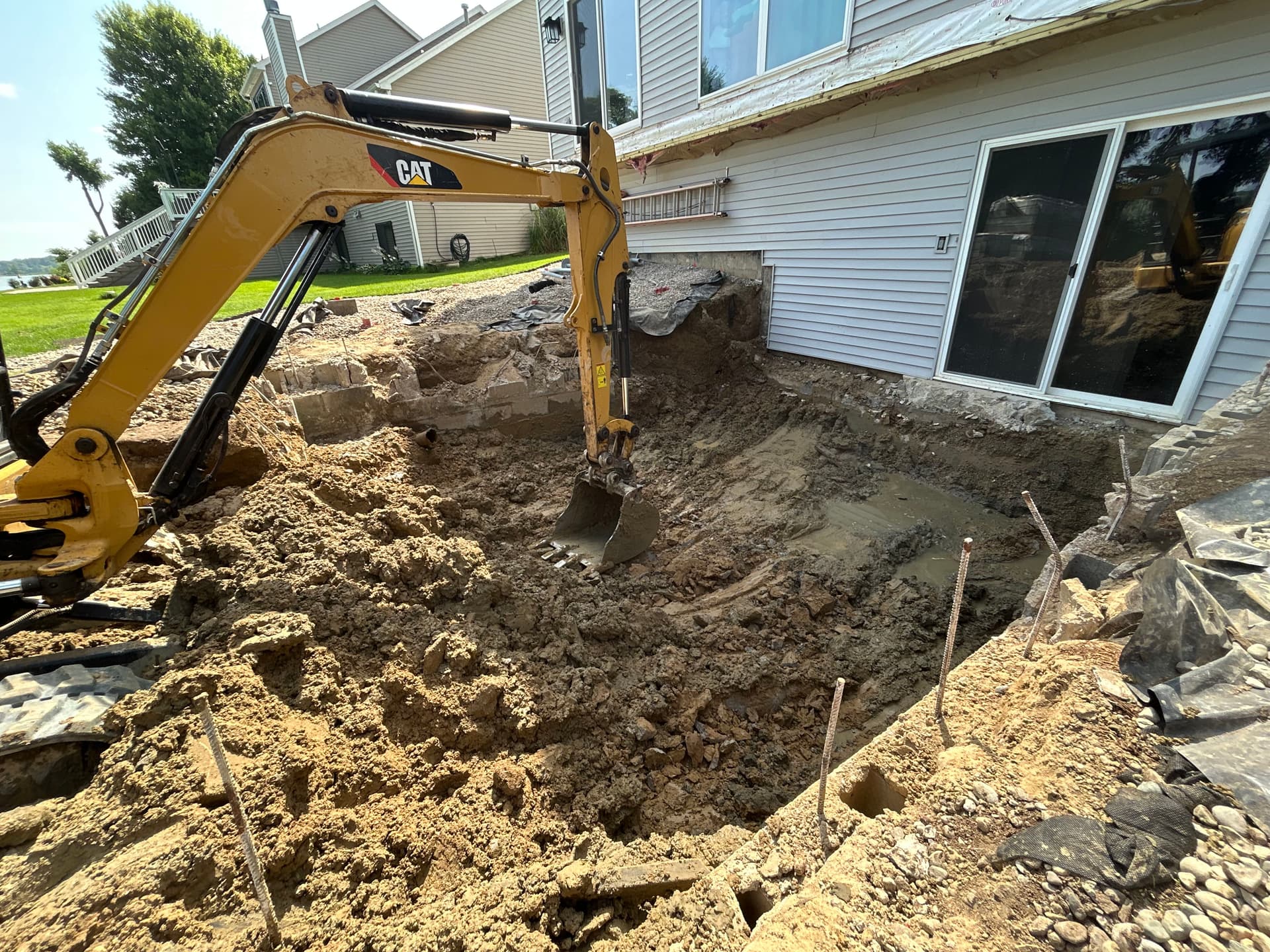 Gallery photos for Paver Patio and Retaining Wall Build in Linden That Started Way Underground: Image #1