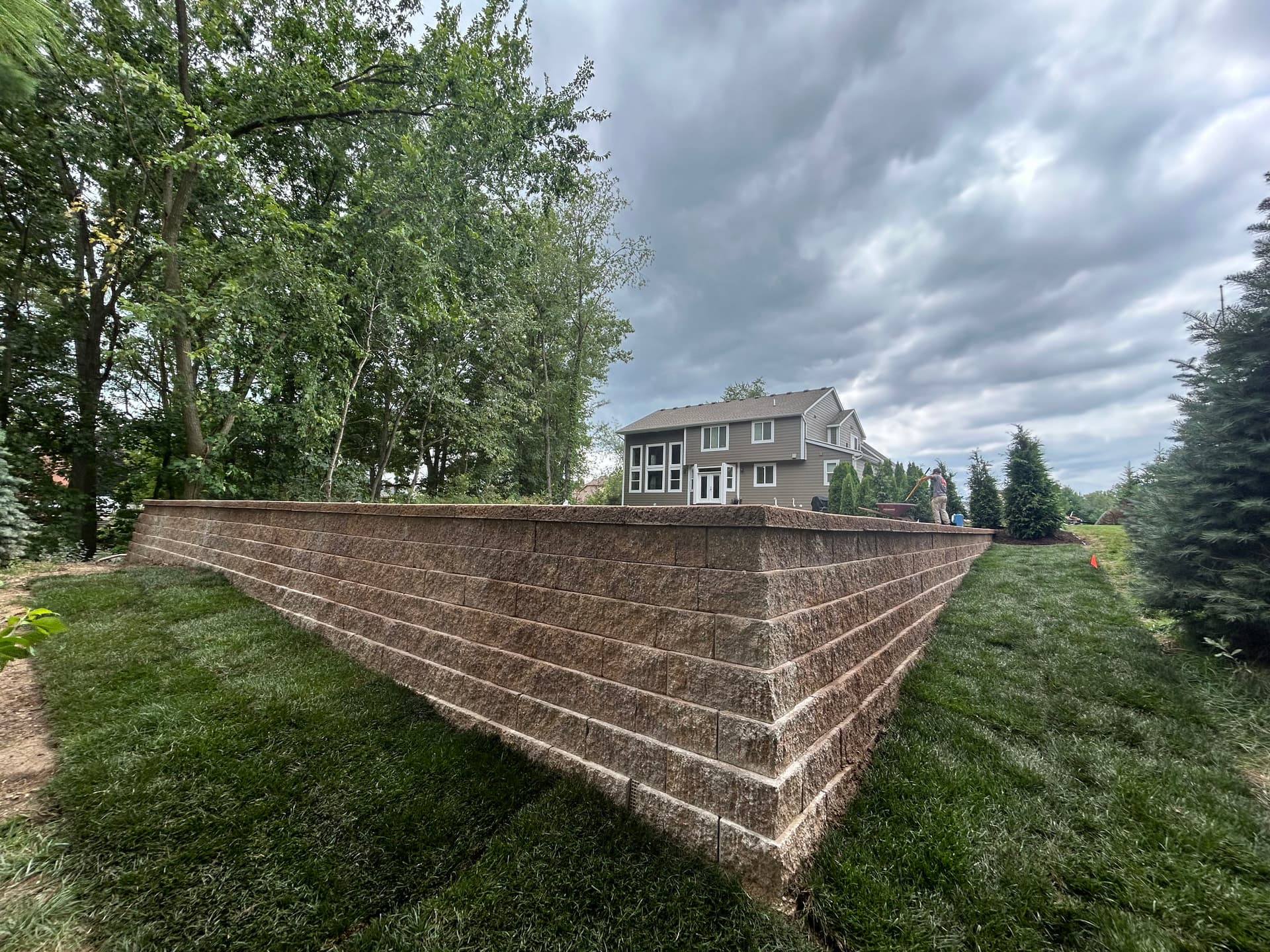 Gallery photos for Pool Install with Retaining Wall and Landscaping in South Lyon: Image #1