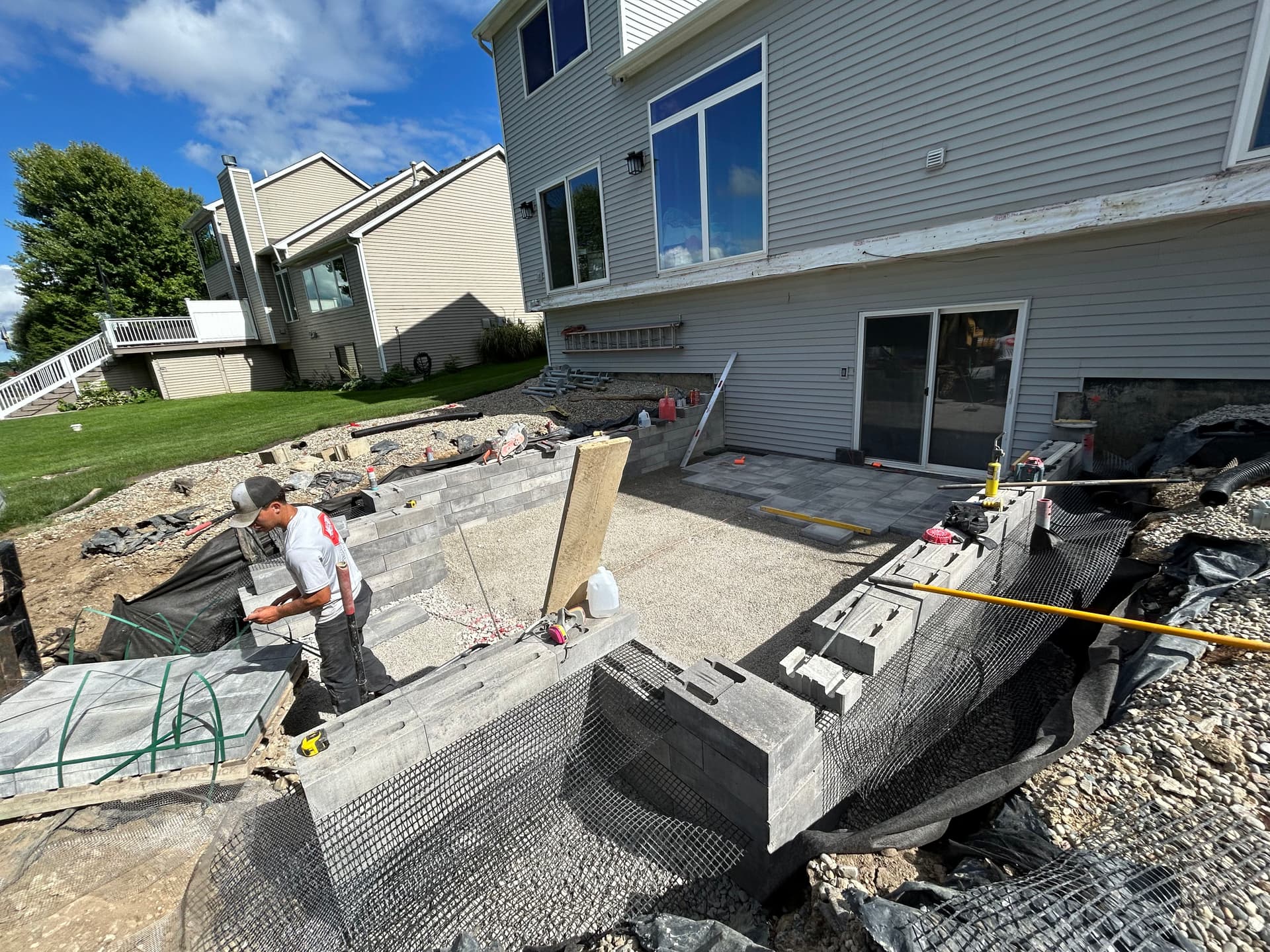 Gallery photos for Paver Patio and Retaining Wall Build in Linden That Started Way Underground: Image #2