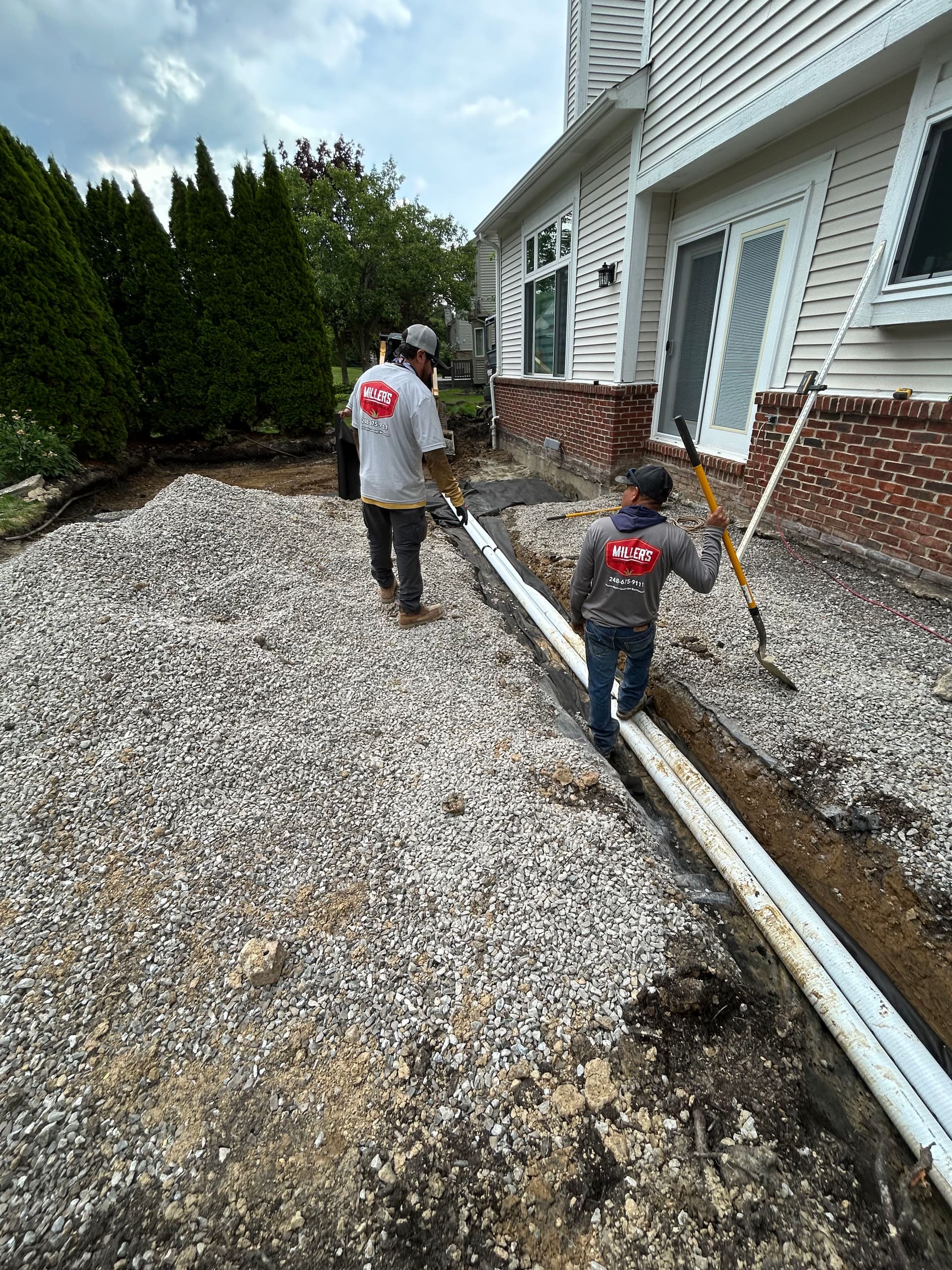 Gallery photos for French Drain Installation Under a South Lyon Patio Build: Image #1